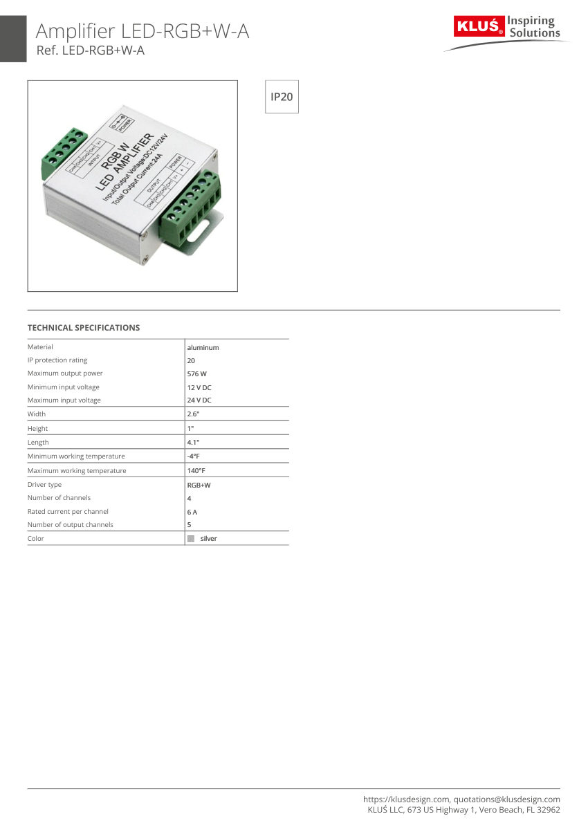 Klus Design KLUS-690 cut sheet — first page