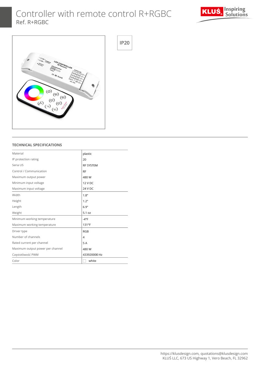 Klus Design KLUS-692 cut sheet — first page