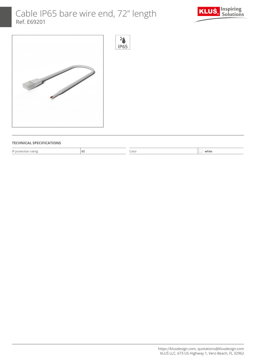 Klus Design KLUS-705 cut sheet — first page