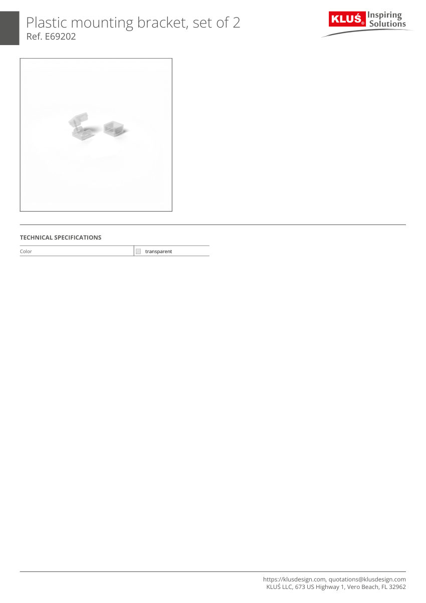 Klus Design KLUS-706 cut sheet — first page