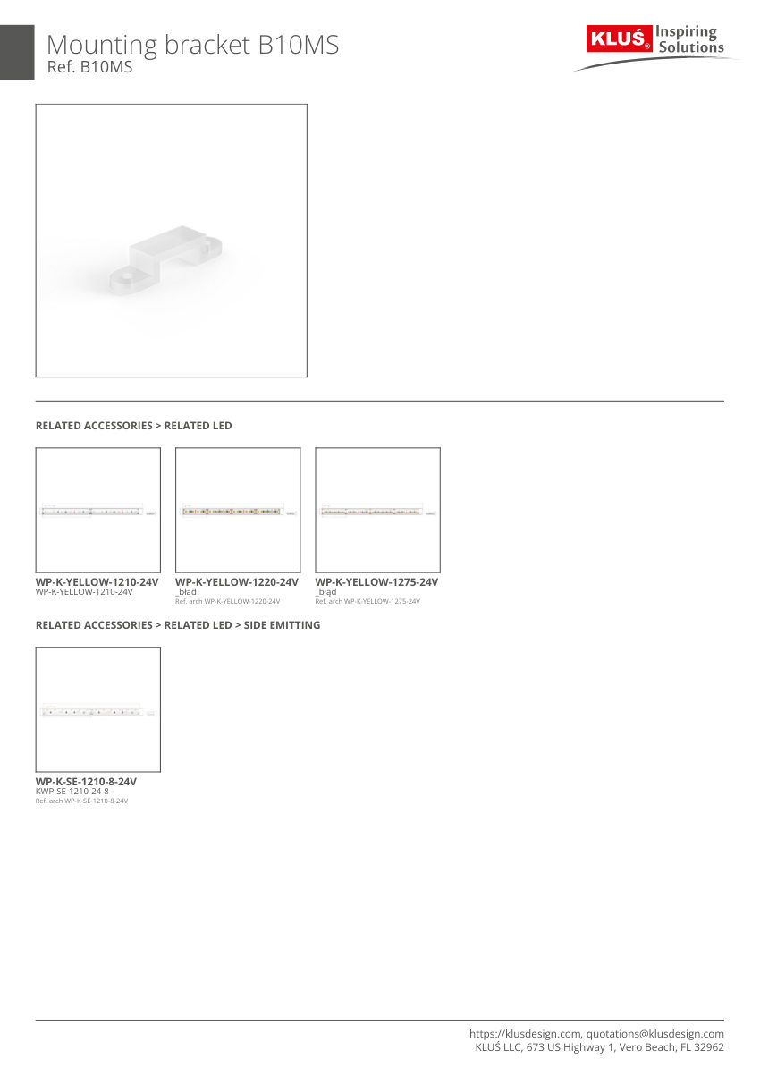 Klus Design KLUS-711 cut sheet — first page
