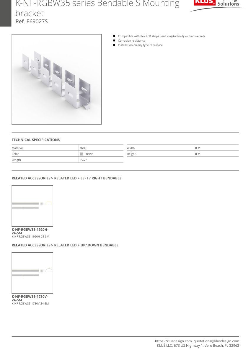 Klus Design KLUS-715 cut sheet — first page
