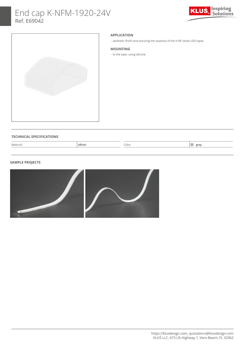 Klus Design KLUS-718 cut sheet — first page