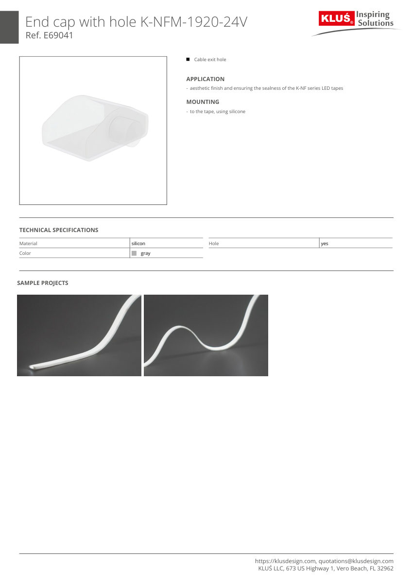 Klus Design KLUS-719 cut sheet — first page