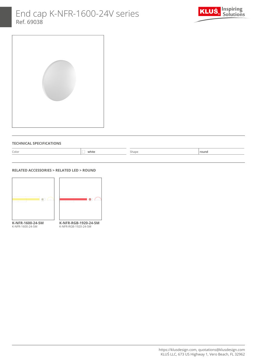 Klus Design KLUS-723 cut sheet — first page
