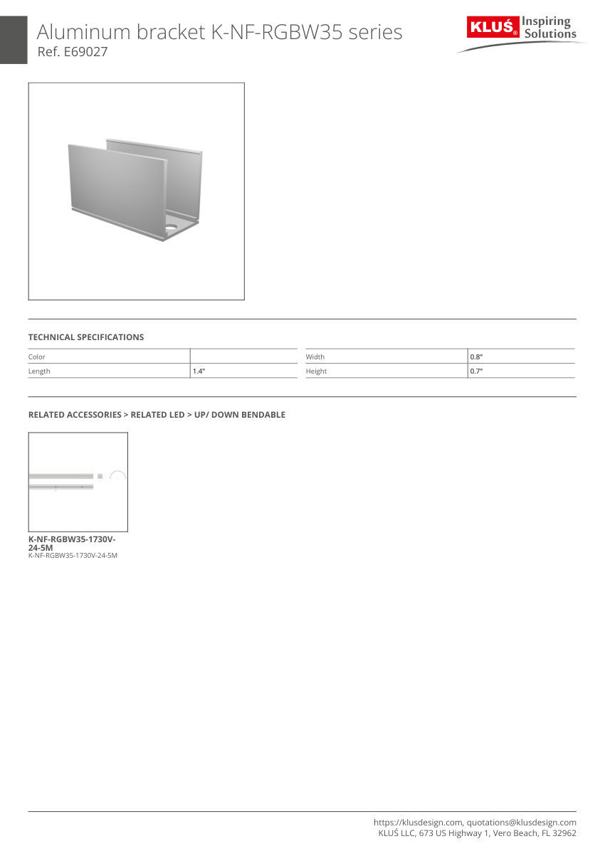 Klus Design KLUS-731 cut sheet — first page