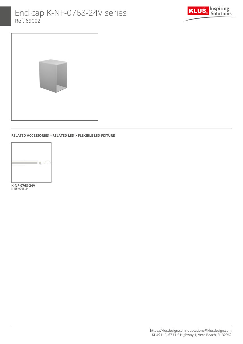 Klus Design KLUS-733 cut sheet — first page