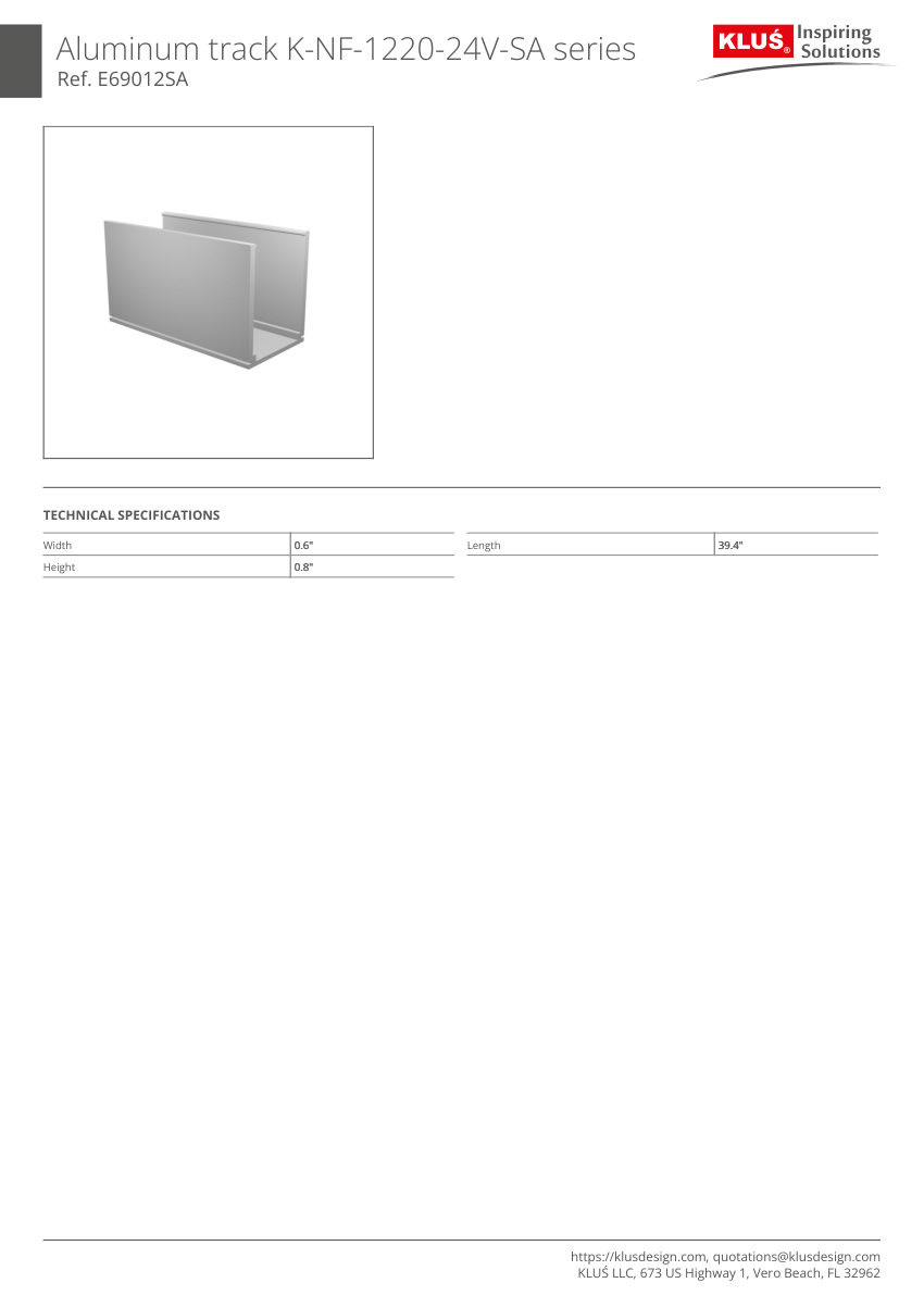 Klus Design KLUS-742 cut sheet — first page