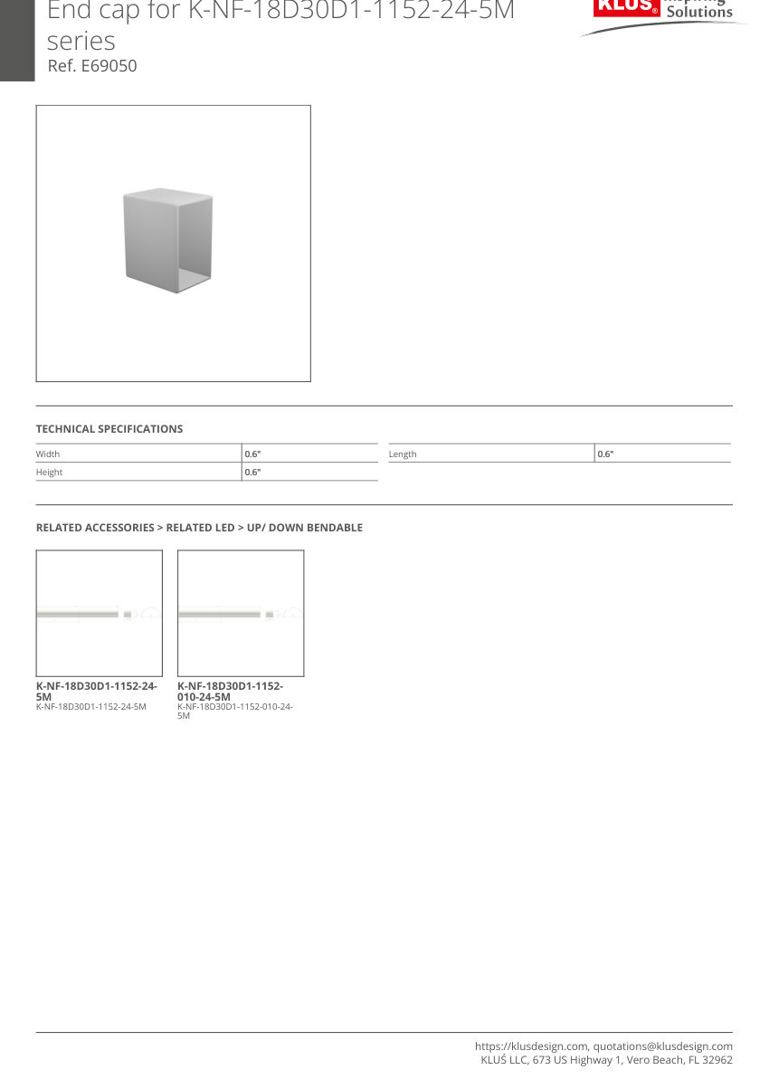 Klus Design KLUS-744 cut sheet — first page