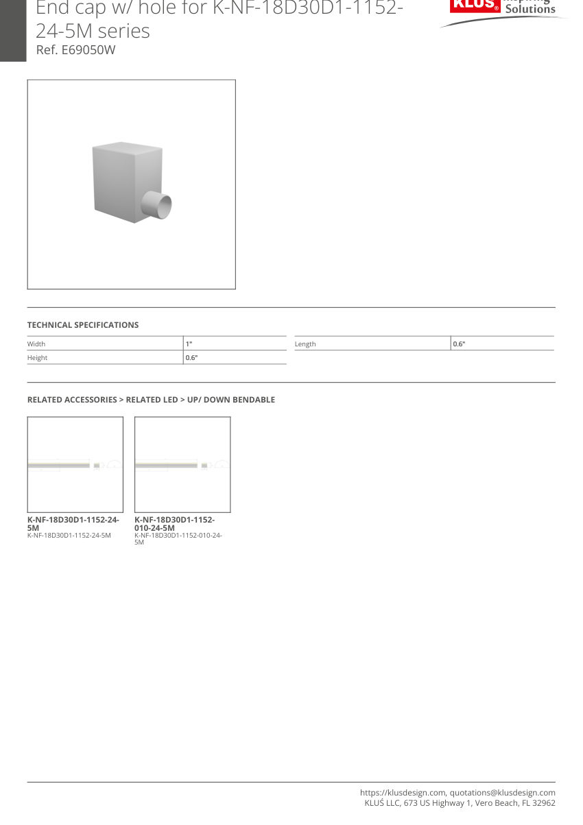Klus Design KLUS-745 cut sheet — first page