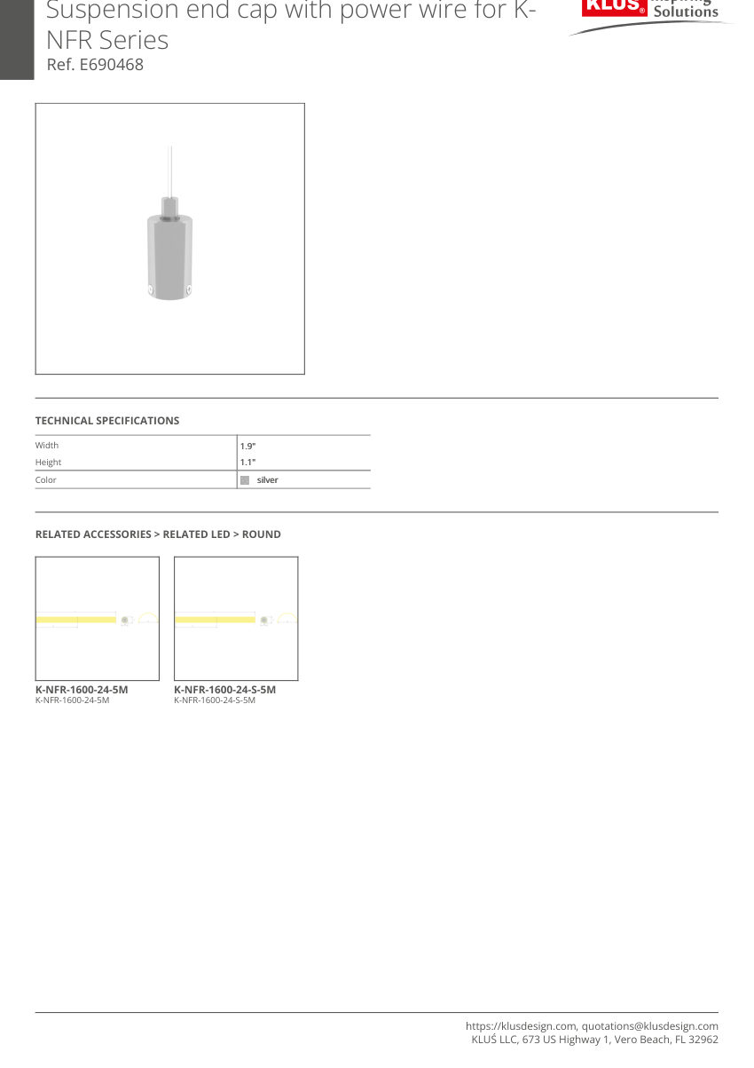 Klus Design KLUS-750 cut sheet — first page