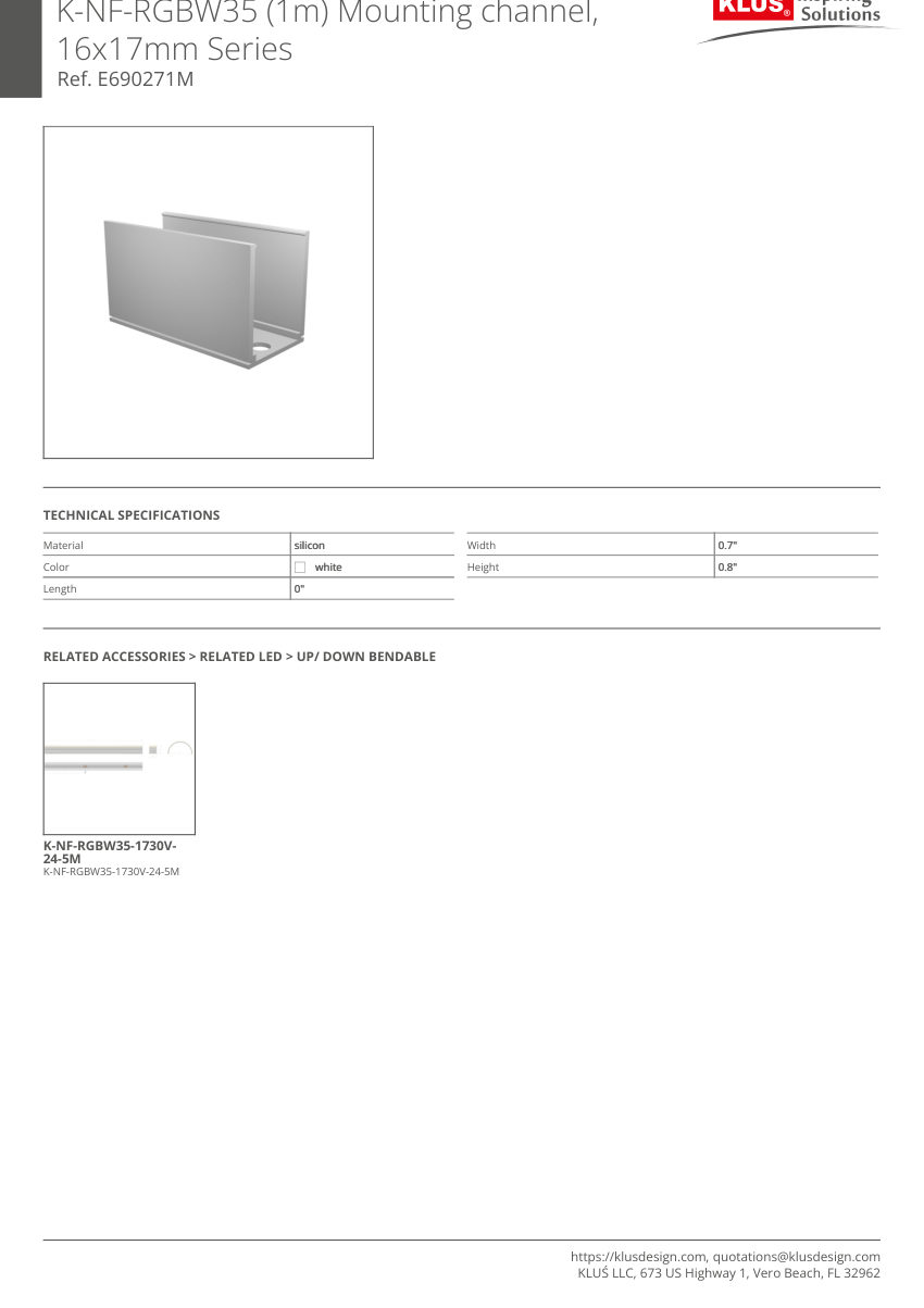 Klus Design KLUS-751 cut sheet — first page