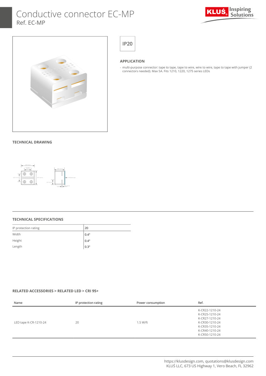 Klus Design KLUS-756 cut sheet — first page