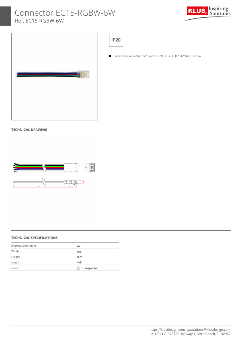 Klus Design KLUS-765 cut sheet — first page