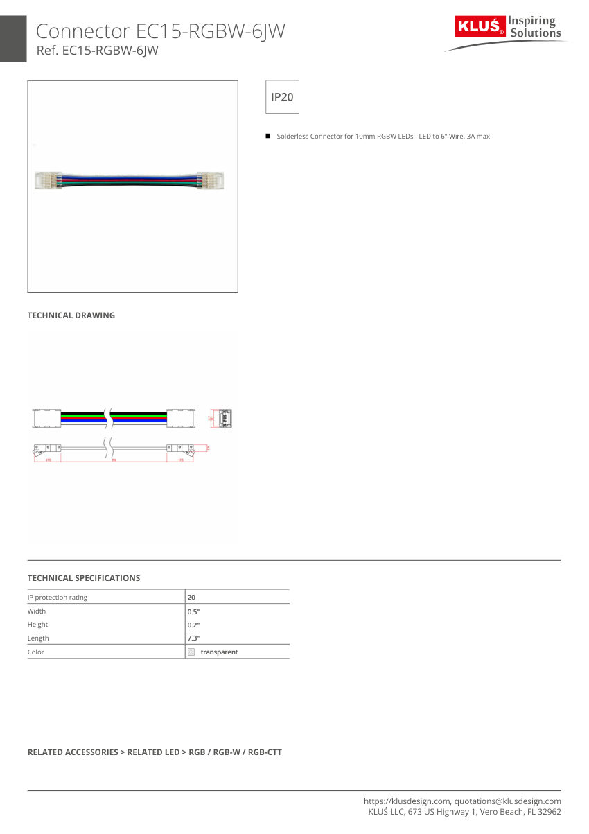 Klus Design KLUS-766 cut sheet — first page