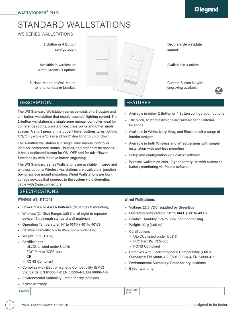 Legrand 080447r4_WS_Series_cutsheet cut sheet — first page
