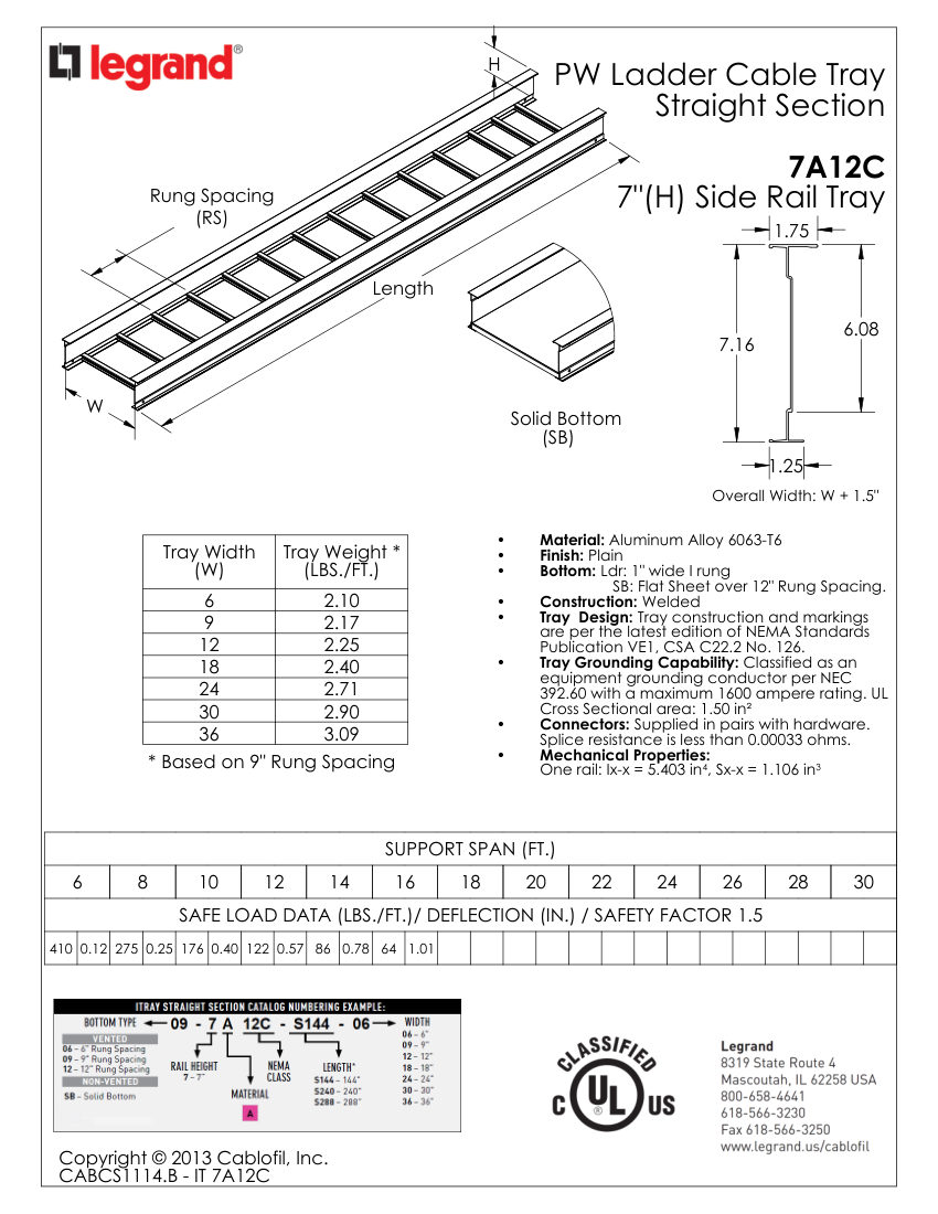 Legrand 1114 cut sheet — first page