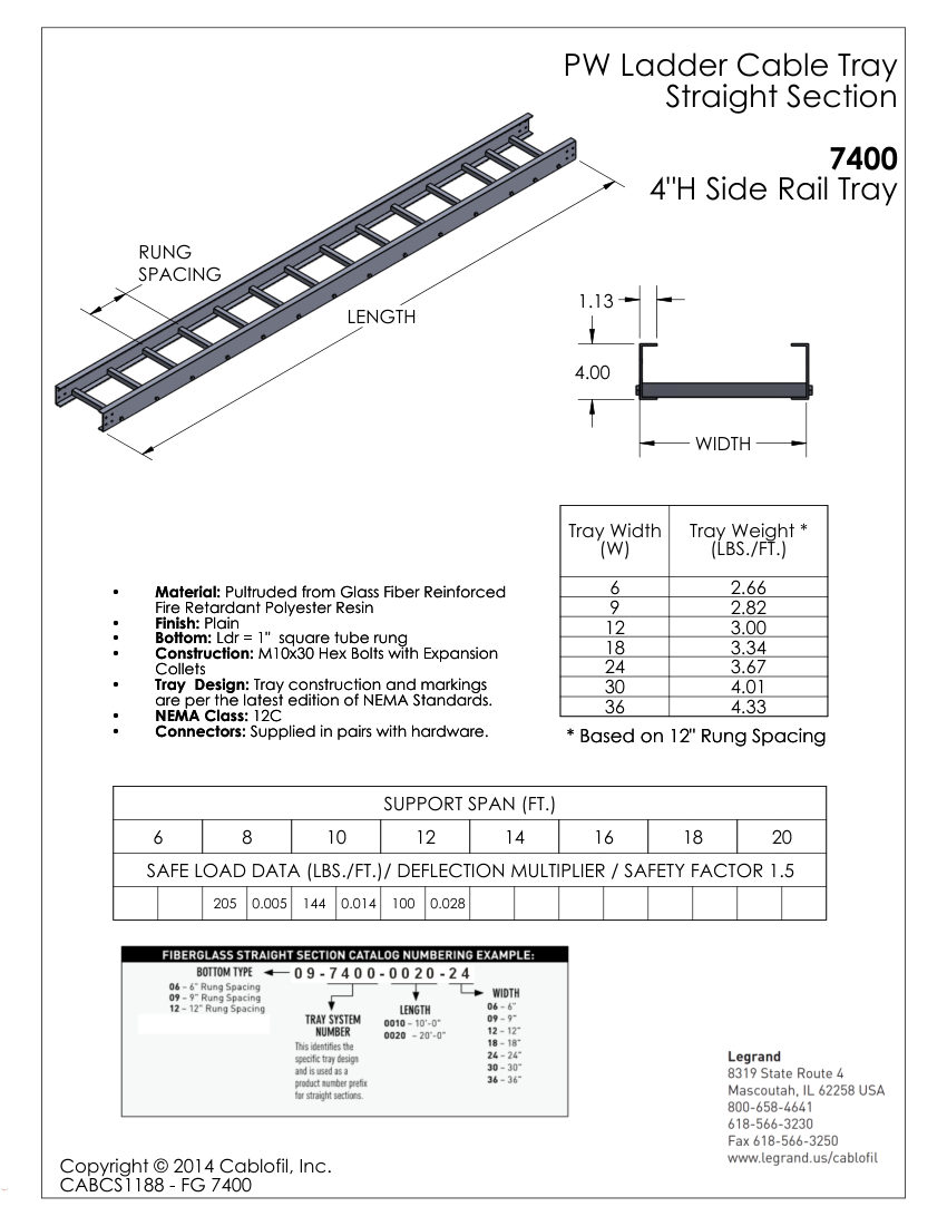 Legrand 1188 cut sheet — first page