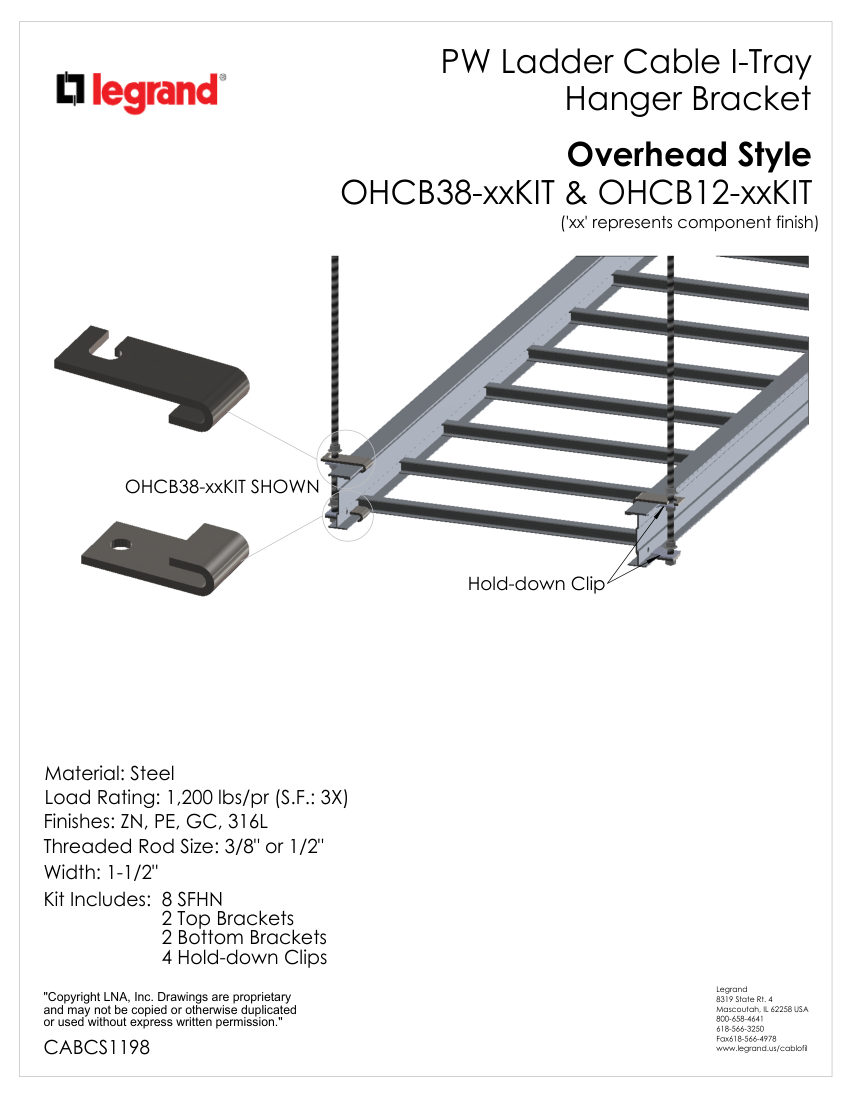 Legrand 1198 cut sheet — first page