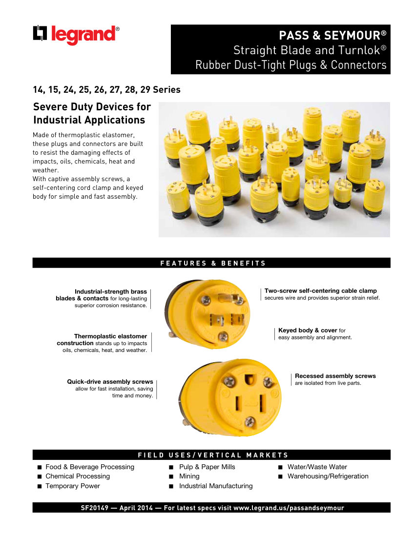 Legrand 1447 cut sheet — first page