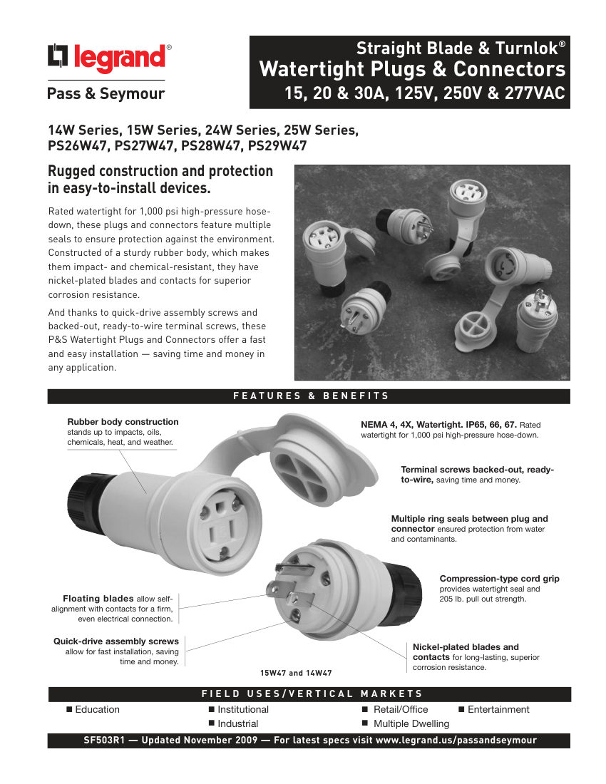 Legrand 14W cut sheet — first page