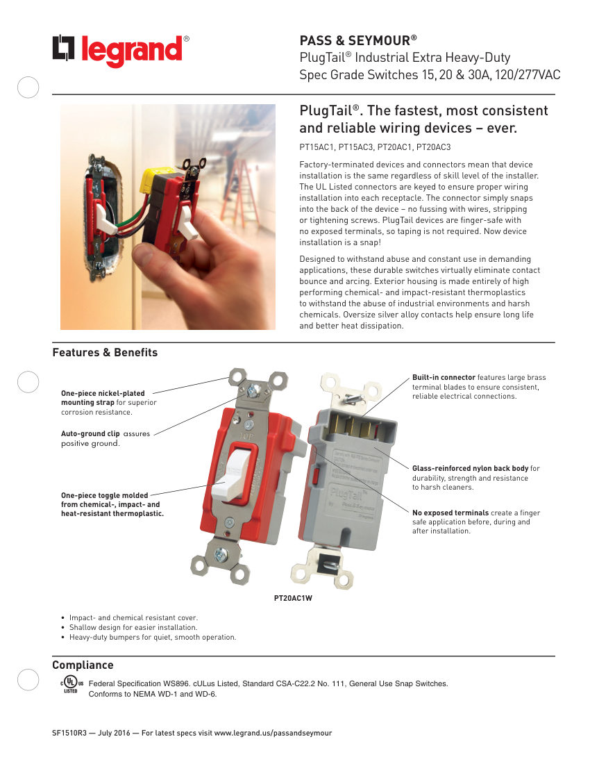 Legrand 1510 cut sheet — first page