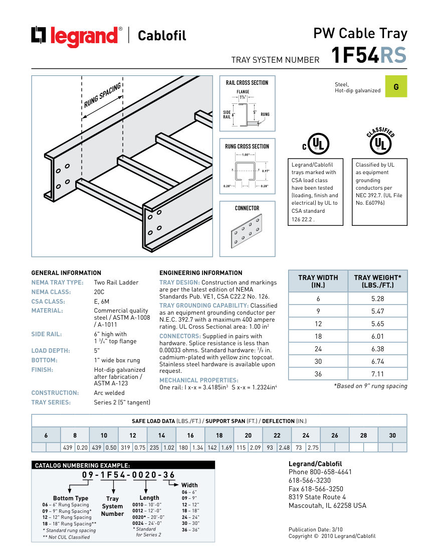 Legrand 310 cut sheet — first page