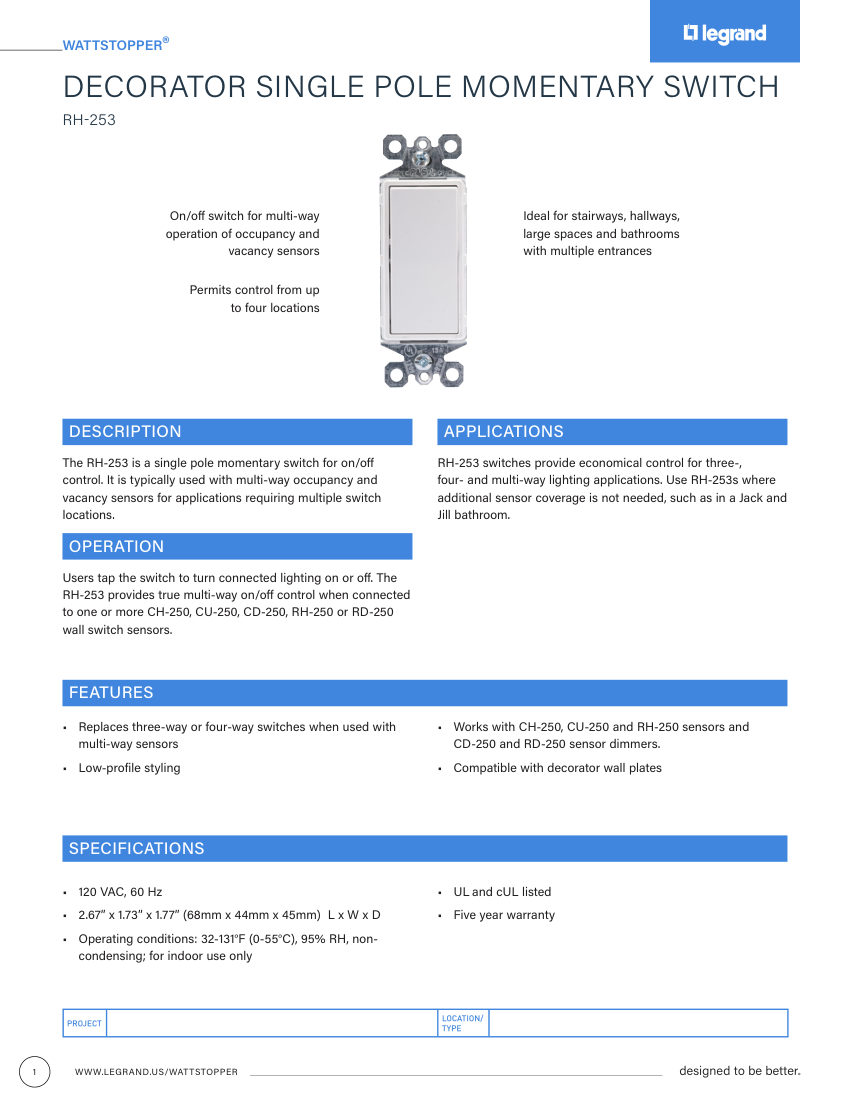 Legrand 31727r2_RH-253_cutsheet cut sheet — first page