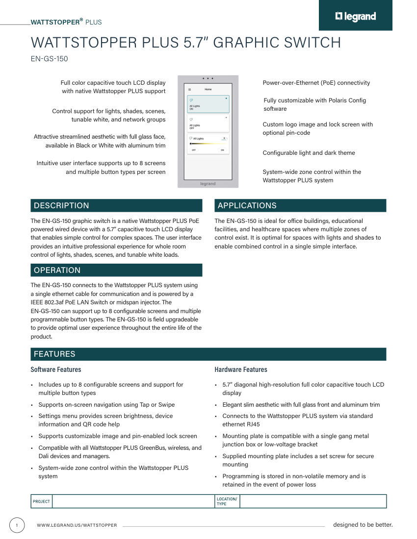 Legrand 36386r1_EN-GS-150_cutsheet cut sheet — first page