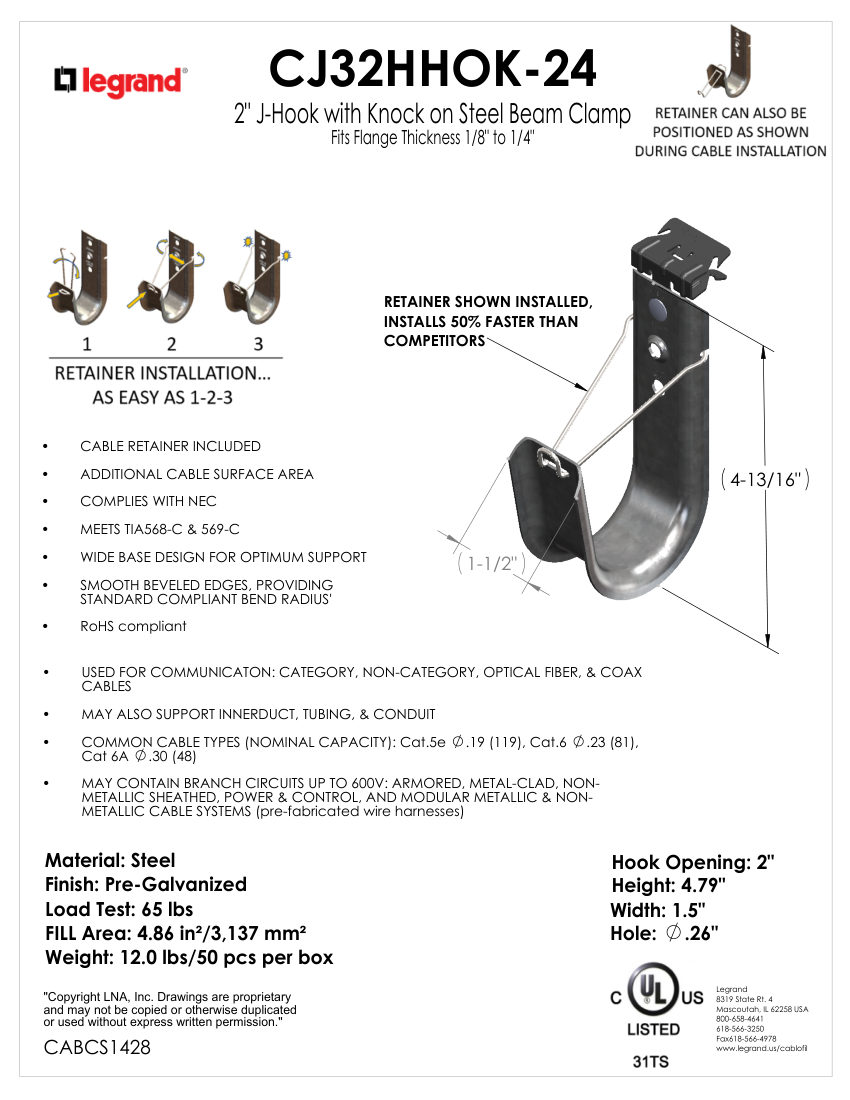 Legrand 428 cut sheet — first page