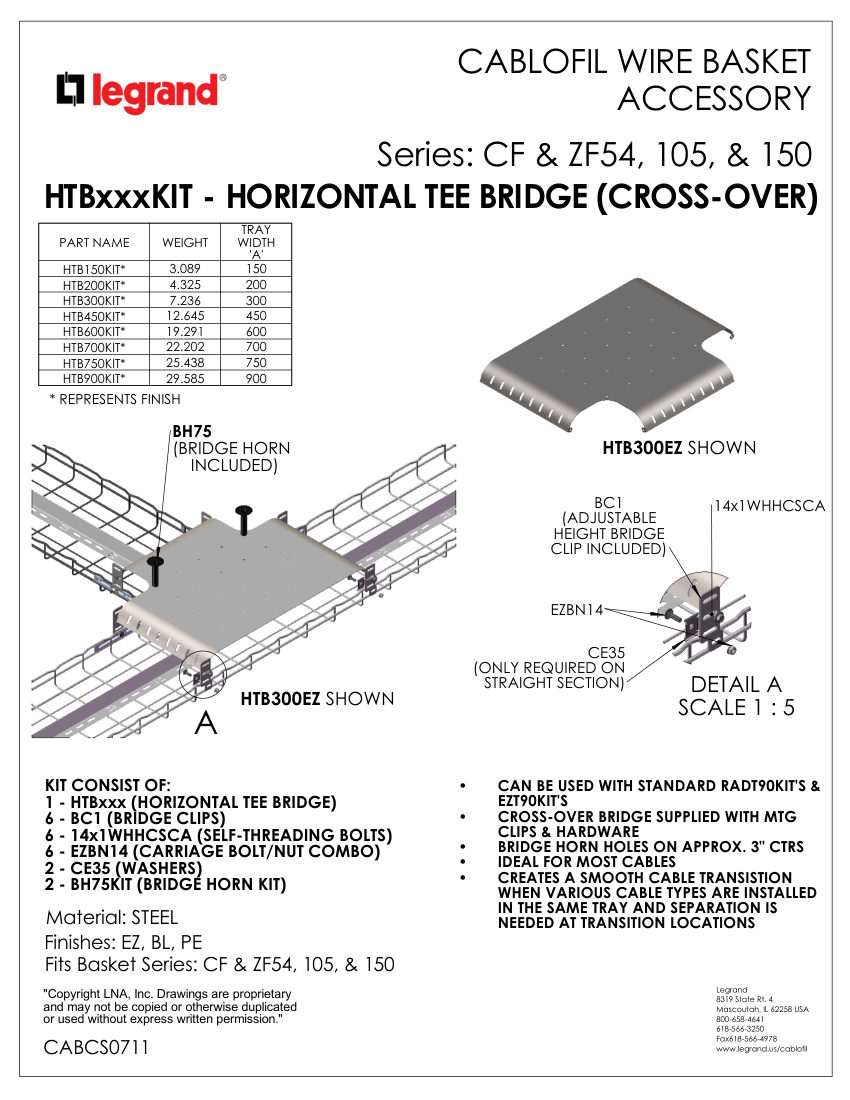 Legrand 711 cut sheet — first page