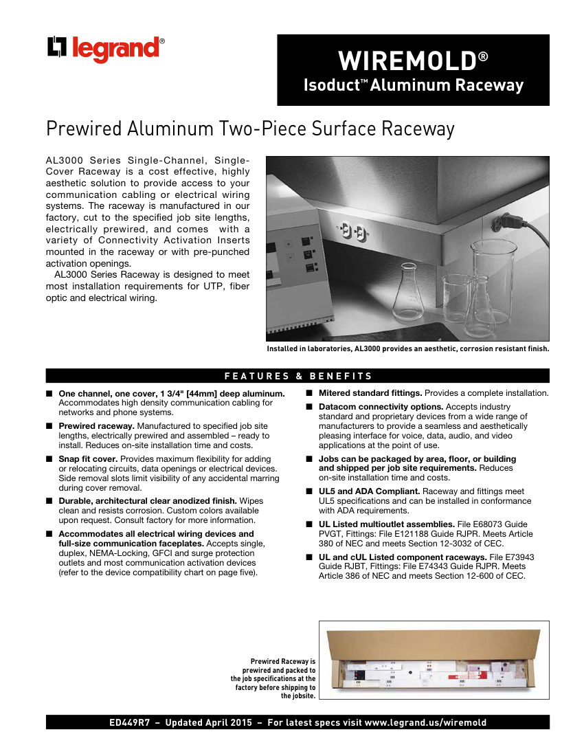 Legrand ED449 cut sheet — first page