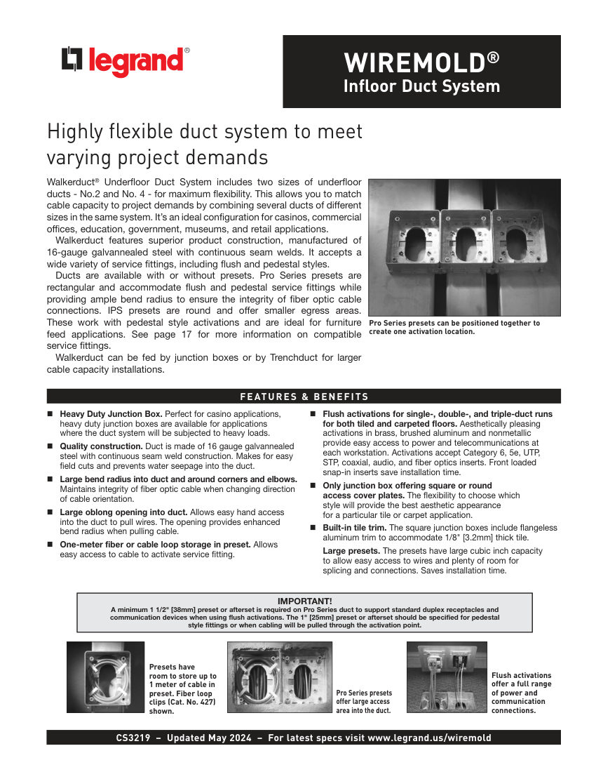 Legrand ED830R13 cut sheet — first page
