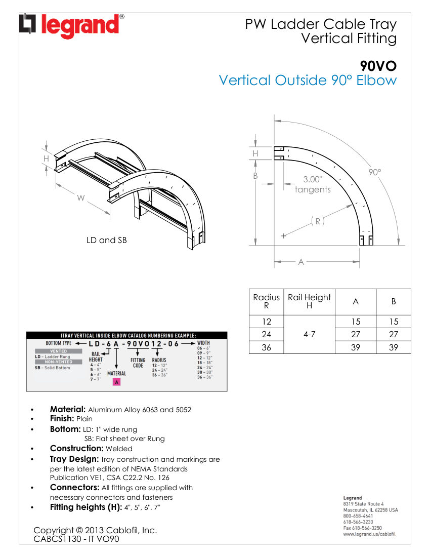 Legrand EF000016 cut sheet — first page