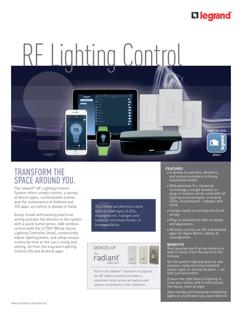 Legrand LC2101 cut sheet — first page