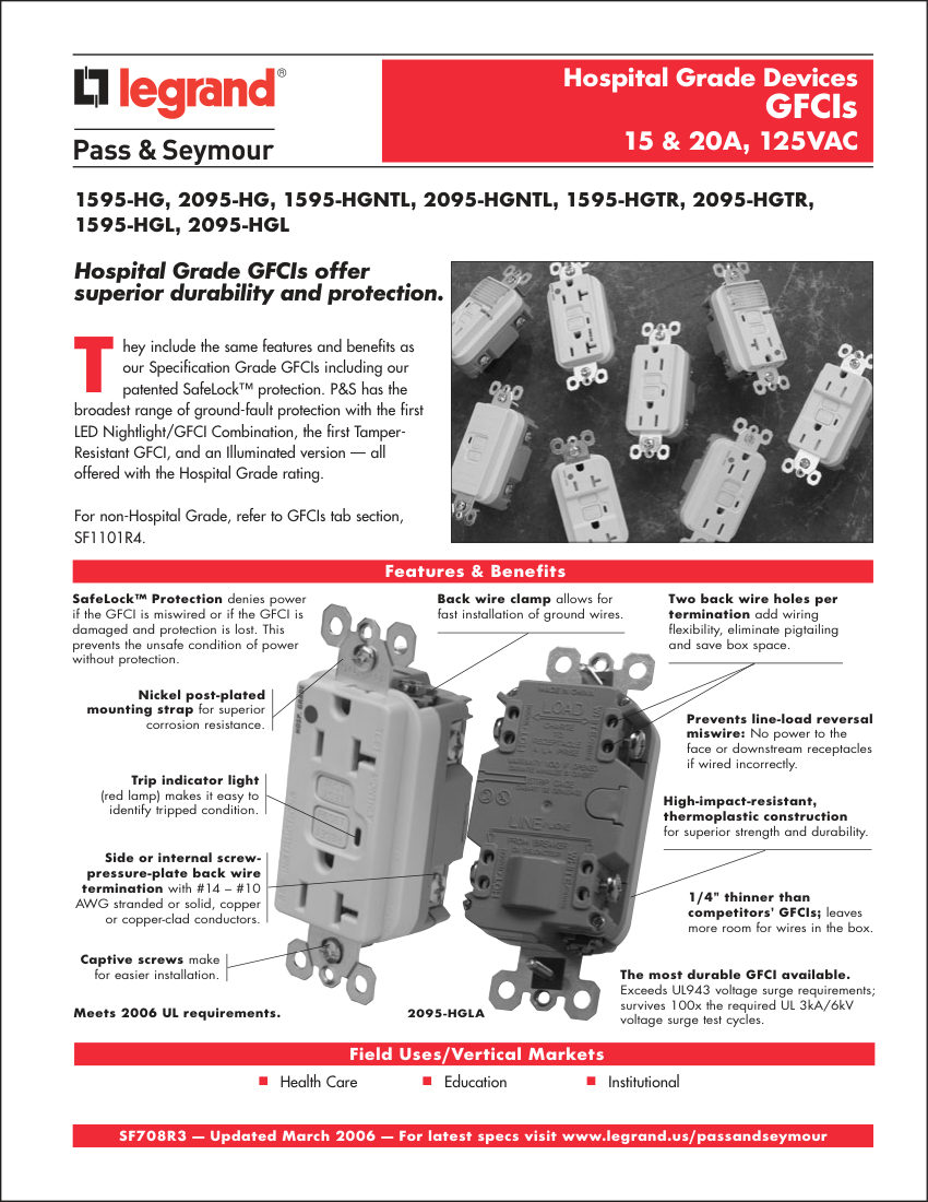 Legrand SP-SF708-R3-0306-PS cut sheet — first page