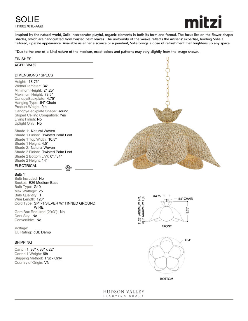 Mitzi H1002701L-AGB cut sheet — first page