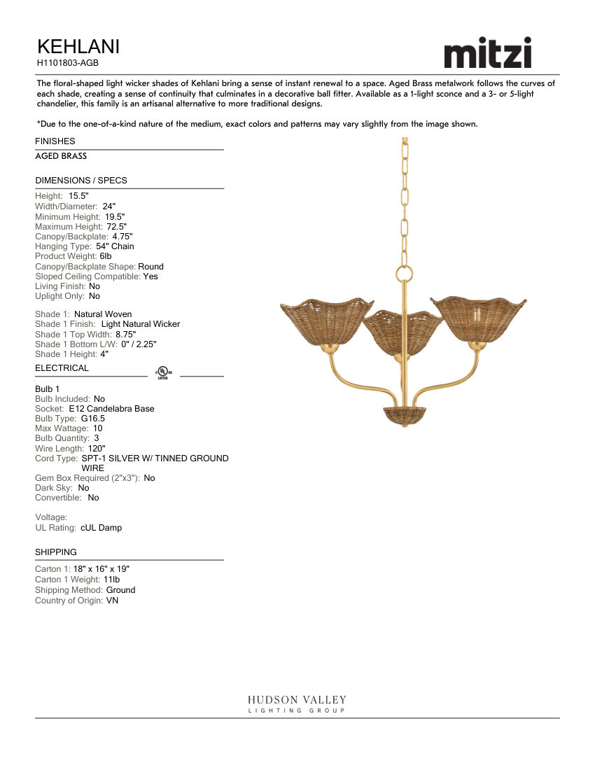 Mitzi H1101803-AGB cut sheet — first page