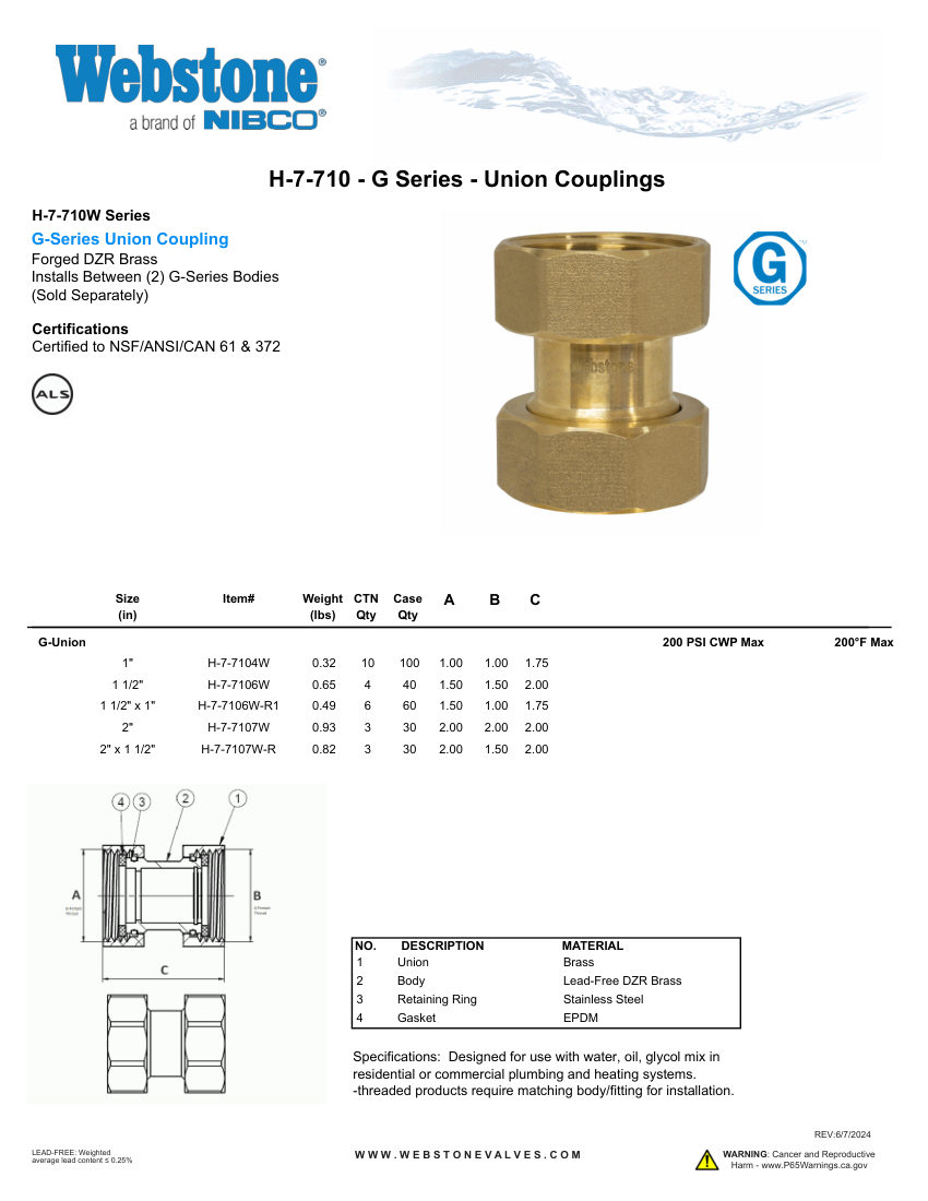 NIBCO H-7-710_ZSpec cut sheet — first page