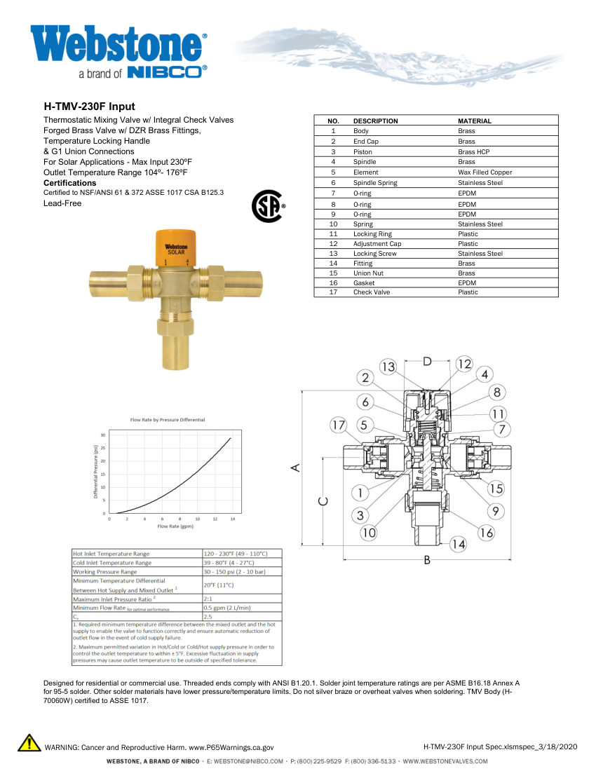 NIBCO H-7-7x20-C7_ZSpec cut sheet — first page
