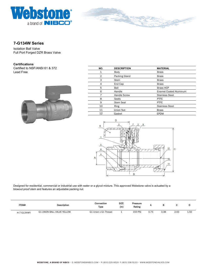 NIBCO H-7-G234_ZSpec cut sheet — first page