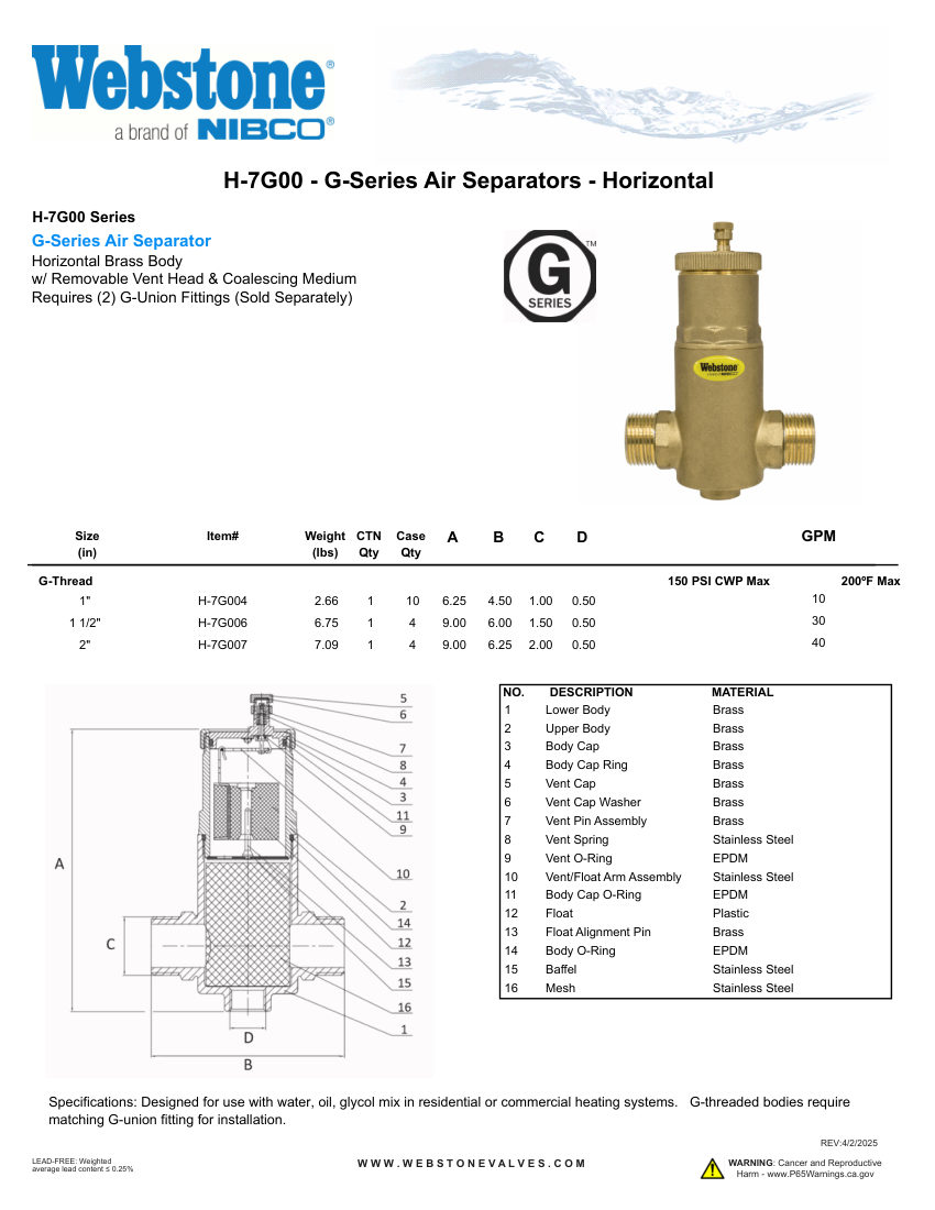 NIBCO H-7G00_Zspec cut sheet — first page