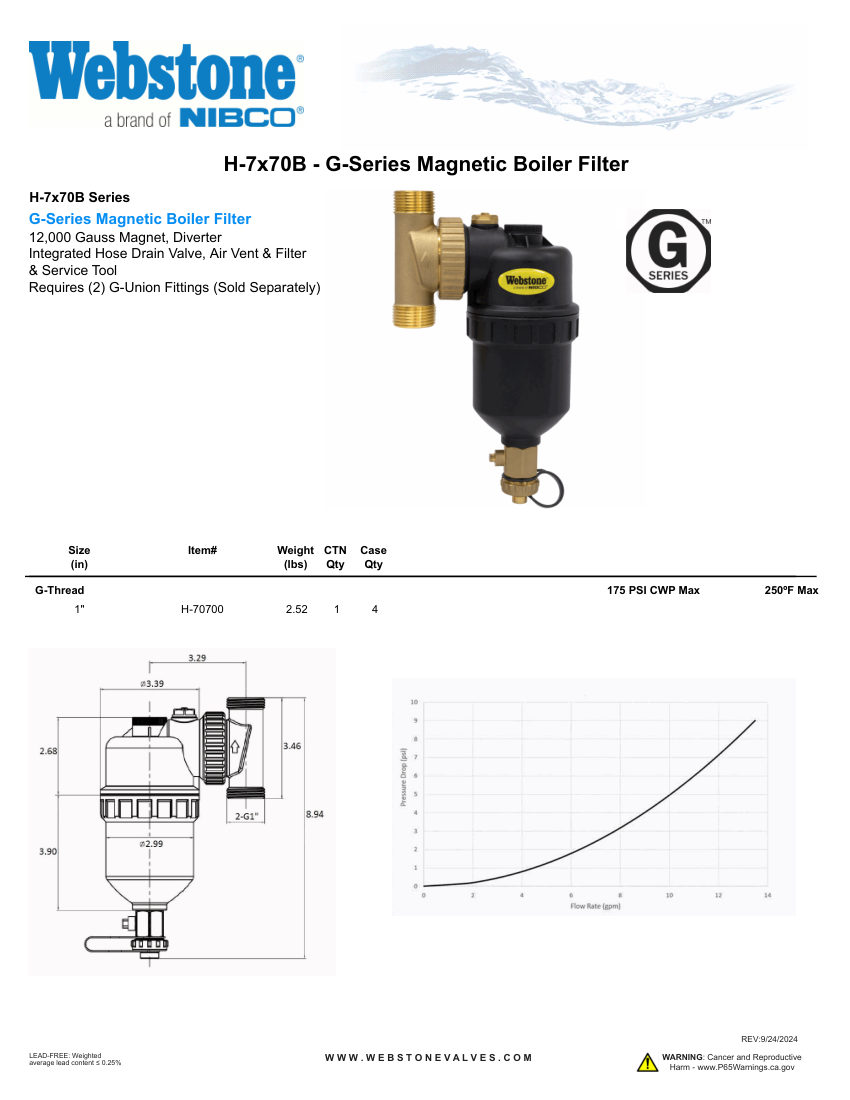 NIBCO H-7x70B_ZSpec cut sheet — first page