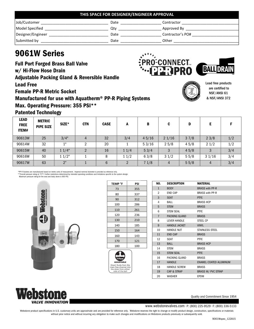 NIBCO H-9061_ZSpec cut sheet — first page