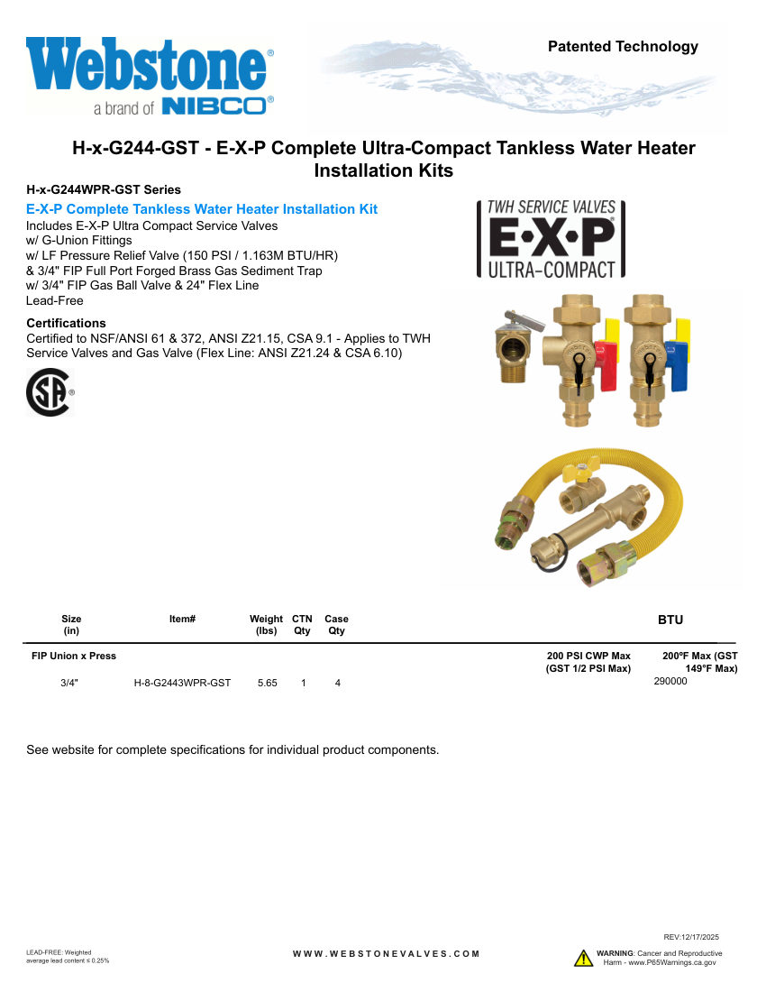 NIBCO H-x-G244-GST_ZSpec cut sheet — first page