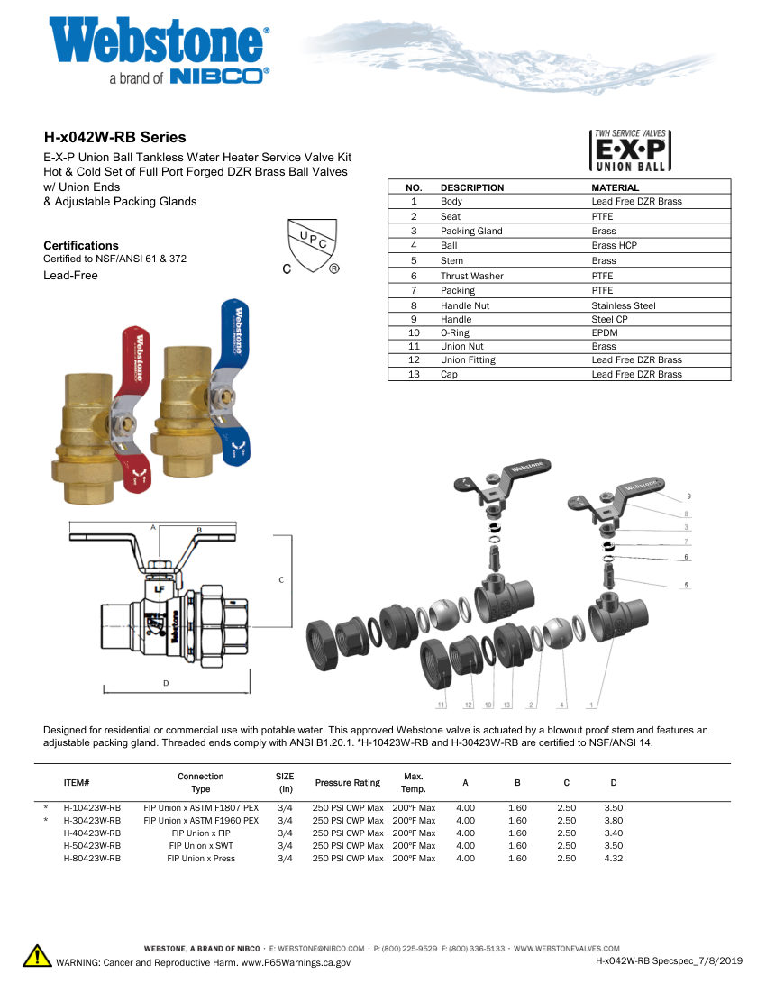 NIBCO H-x042-RB_ZSpec cut sheet — first page