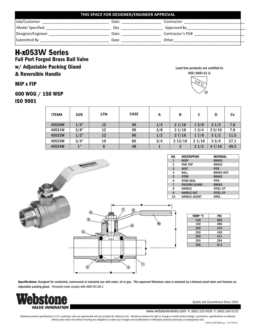 NIBCO H-x053_ZSpec cut sheet — first page