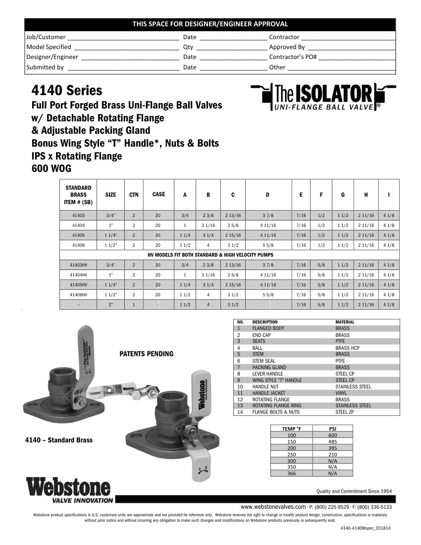 NIBCO H-x140_ZSpec cut sheet — first page