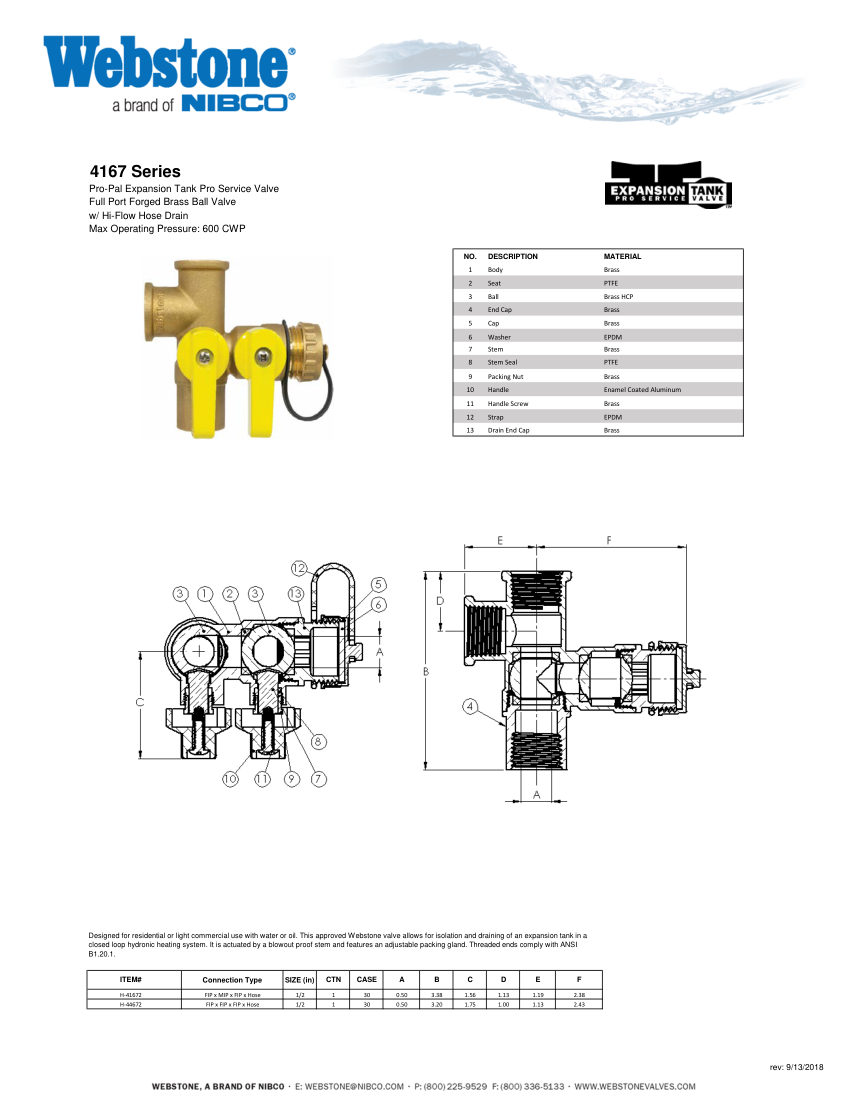 NIBCO H-x167_ZSpec cut sheet — first page