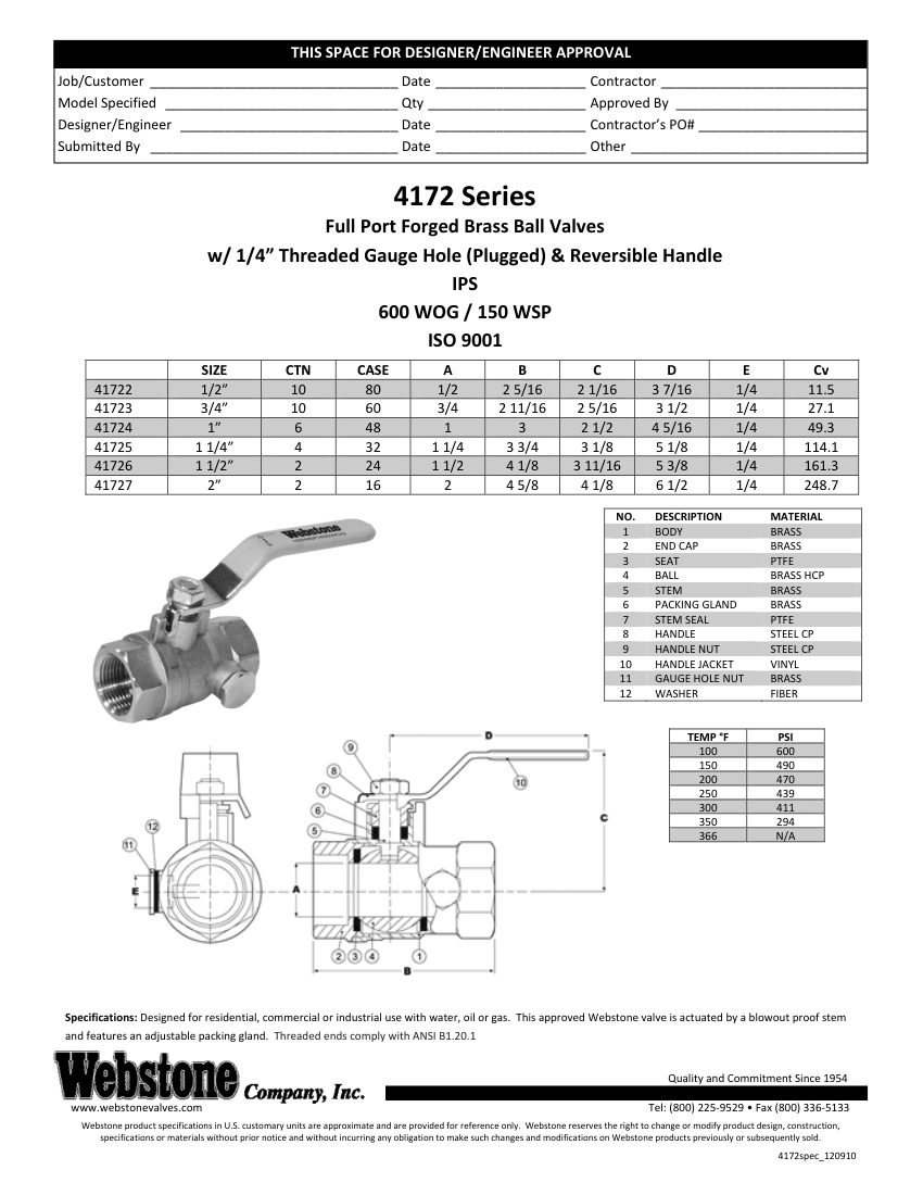 NIBCO H-x172_ZSpec cut sheet — first page